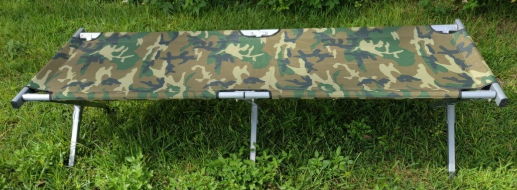 Grizzly Outdoors – Steel Frame CAMO Camp Cot with CAMO Carry Bag 250 LB Capacity Steel Frame-9912