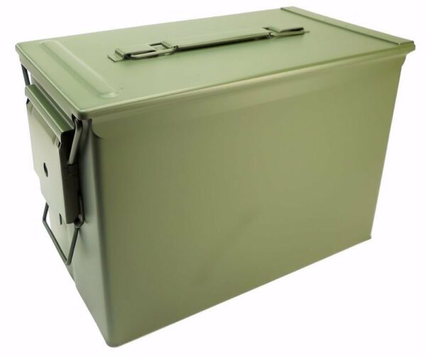 New Unissued Military Grade All Steel Ammo Boxes/Cans - 3 Piece Combo - 30 cal, 50 cal and FAT 50-7624