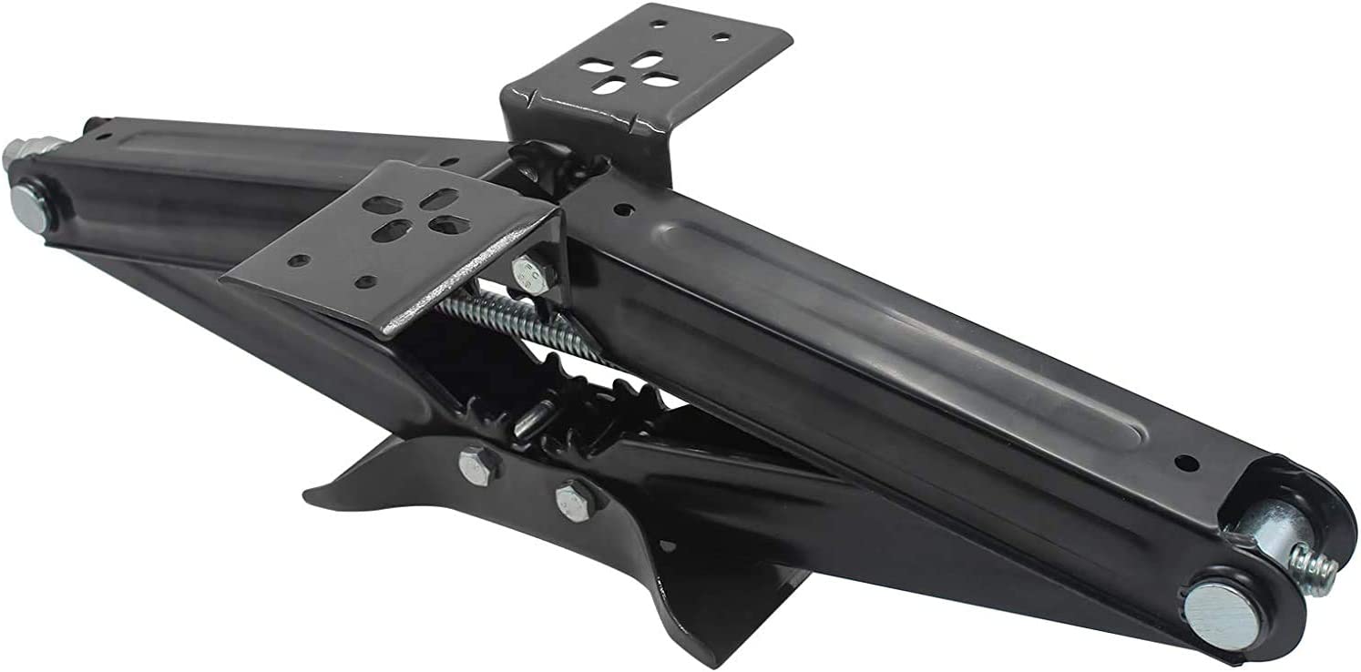 Set Of 2-2 1/4 Ton 24″ RV Stabilizer Scissor Jack Low Profile Grade 8 Screw Drive Universal Bolt Plate-9859