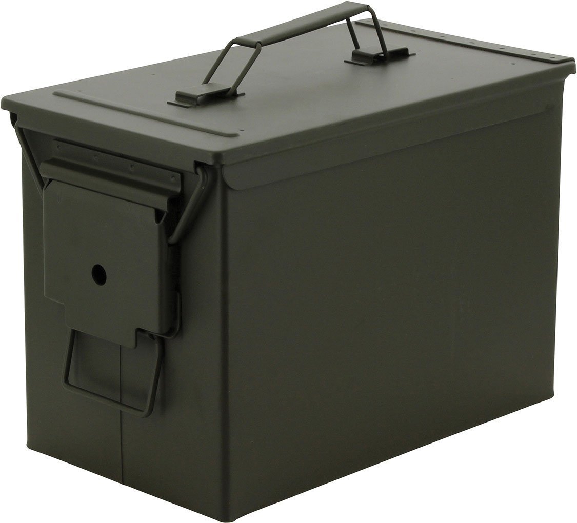 New Unissued Military Grade All Steel Ammo Boxes/Cans – 3 Piece Combo – 30 cal, 50 cal and FAT 50-7625