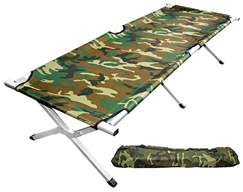 Grizzly Outdoors - Steel Frame CAMO Camp Cot with CAMO Carry Bag 250 LB Capacity Steel Frame-0