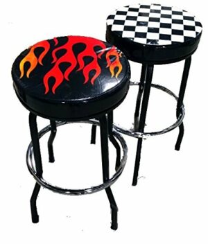 Prograde Workshop Or Home Padded Bar Stool (Checkered)-0
