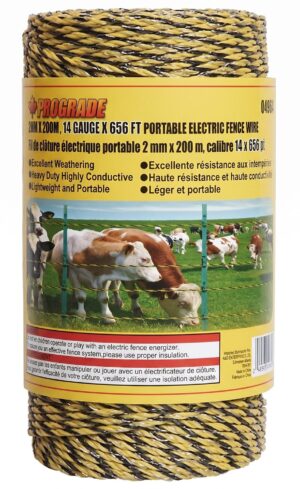 Prograde 2MM X 200M , 14 Gauge X 656 Ft Portable Electric Fence Wire