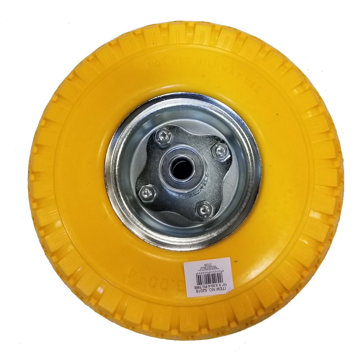 10″ Polyurethane Filled Non Flat Air Tire W/Rim – Hand Truck Wheel Replacement – Asst. Colors-8832