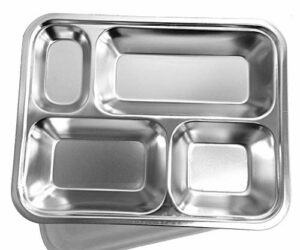 Eco-Friendly Bento Container for Kids and Adults,18/8 Stainless Steel - 15.5 x 11.5 x .75"-0