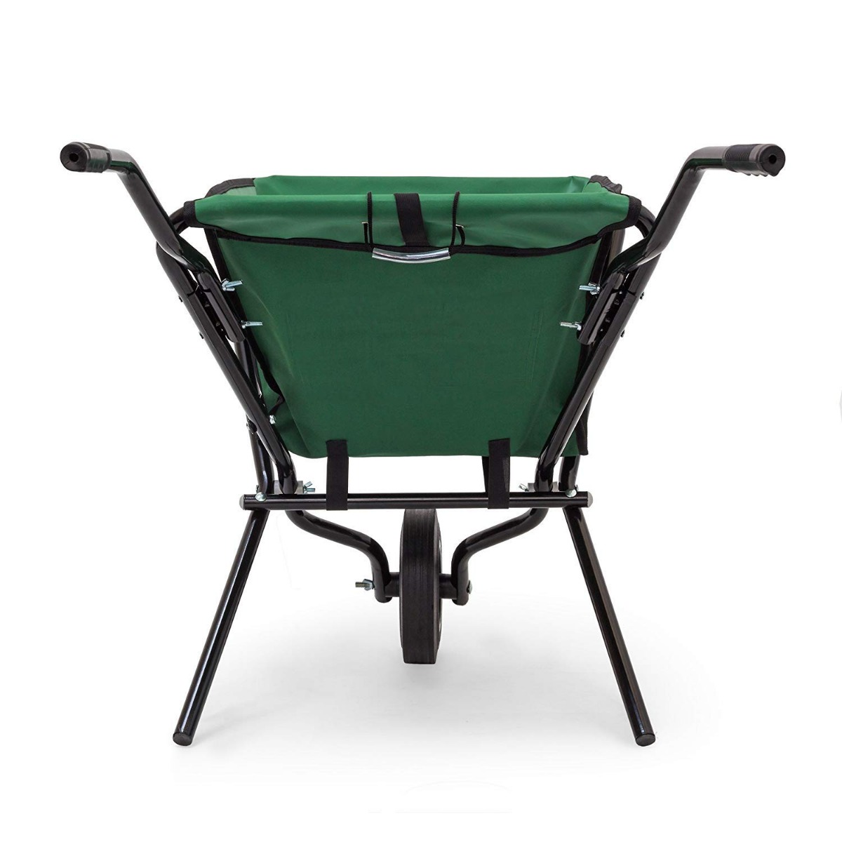 Green Foldable Wheelbarrow 66x64x112cm – 26x25x44in – Steel with Strong Polyester Space-Saving Garden Cart Gardening Wheelbarrow Holds up to 30 kg (60lbs) -7483