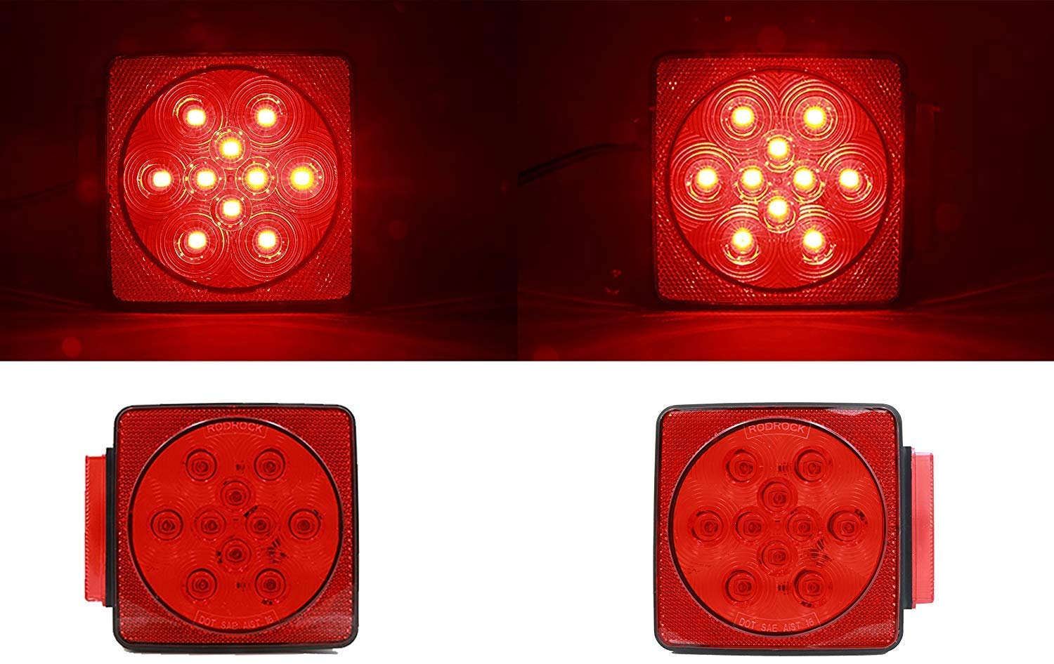 Deluxe 12V LED Submersible Rear Trailer Light Kit for trailers under 80 inches in width-8059