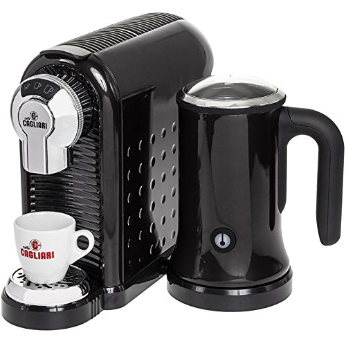 Caffe Cagliari Carina (Nespresso Capsule Compatible) Espresso Machine w/ Milk Frother (Black)-0