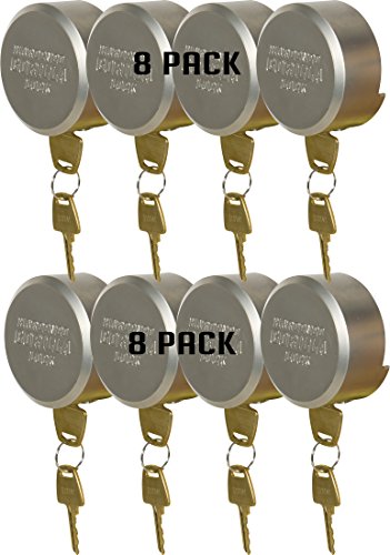 2-7/8 SHACKLESS Puck Padlock - KEYED Alike 8 Pack-0
