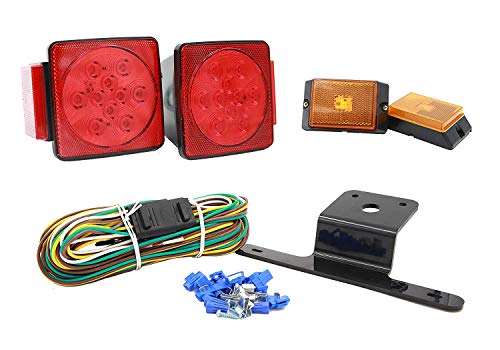 Deluxe 12V LED Submersible Rear Trailer Light Kit for trailers under 80 inches in width-0