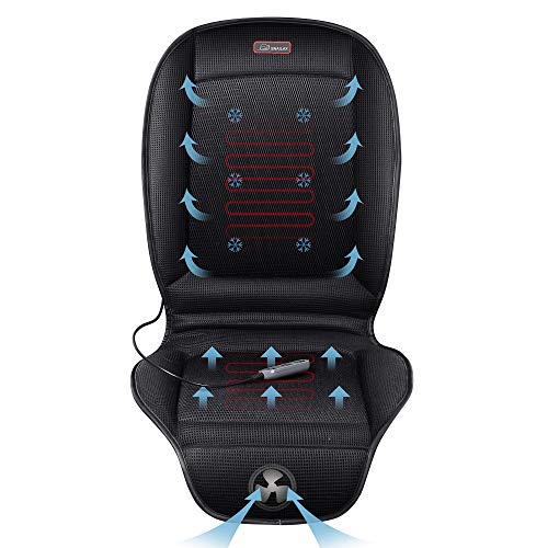 SNAILAX Heated Seat Cushion with Cooling - 2 Levels Heating Pad & 3 Speeds Cool Car Fan, Seat Warmer or Seat Cooler for 12V/24V Truck Car and Home Office Use-0