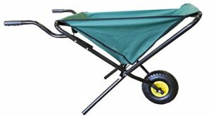 Green Foldable Wheelbarrow 66x64x112cm - 26x25x44in - Steel with Strong Polyester Space-Saving Garden Cart Gardening Wheelbarrow Holds up to 30 kg (60lbs) -0
