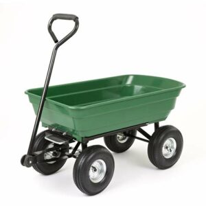 250kg/75L Garden Cart Heavy Duty 4 Wheel Trolley Wheelbarrow Tipper Truck Wagon-0