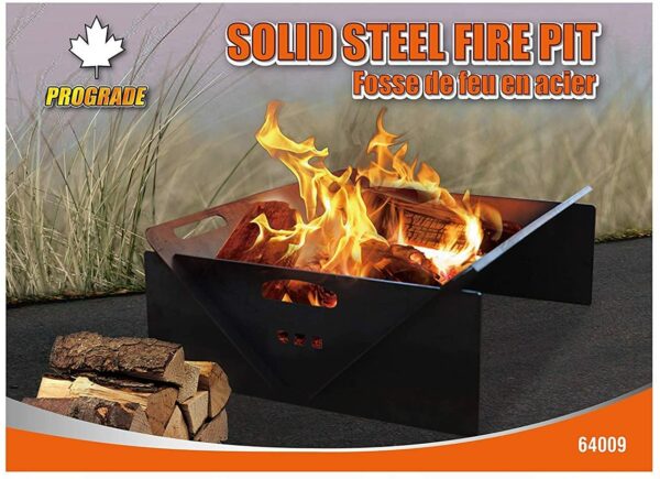Solid Steel Plate Wood Fire Pit - 32" x 25"-9909