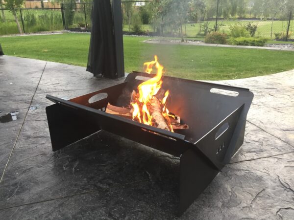 Solid Steel Plate Wood Fire Pit - 32" x 25"-7946