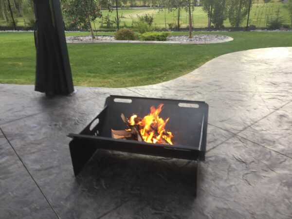 Solid Steel Plate Wood Fire Pit - 32" x 25"-7945