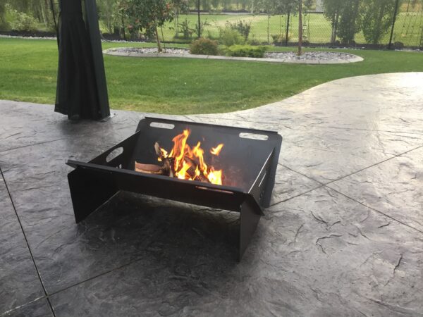 Solid Steel Plate Wood Fire Pit - 32" x 25"-7944
