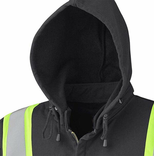 Prograde Canada Fire Retardant (FR) Hoodie Black with Safety Striping-8002