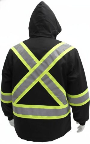 R Hoodie &ndash; Black with High-Visibility Reflective Striping