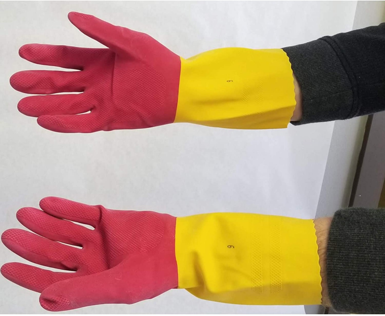 3 Pair Ansel Waxed Neoprene Rubber Antibacterial Gloves-8239