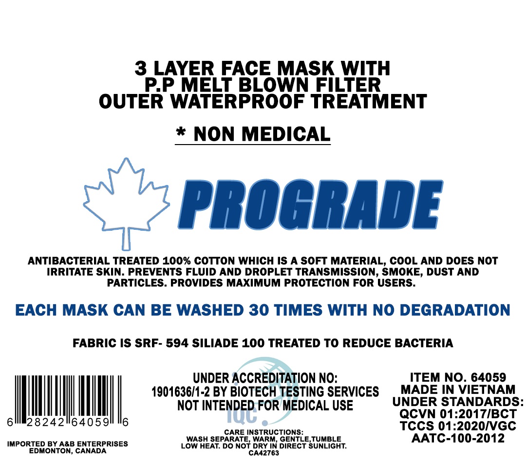 3 Layer – Reusable  SRF- 594 Siliade 100 Treated  Face Mask With P.P Melt Blown Filter Stops Over 99% Of Antimicrobial Activity-9013