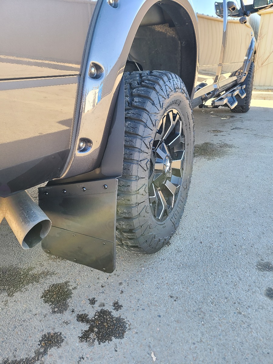 12″ Rubber & S/S Kickback Mud Flaps Front and Rear Set-9817