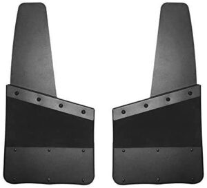 12" Rubber & S/S Kickback Mud Flaps Front and Rear Set-0