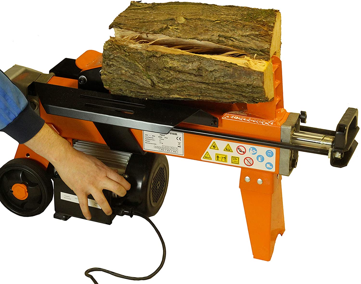Timberman Tools 5 Ton, 20.5″ Electric Firewood Log Splitter Wheels & Carrier Handle-8386