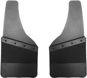 12" Rubber & S/S Kickback Mud Flaps Front and Rear Set-8271