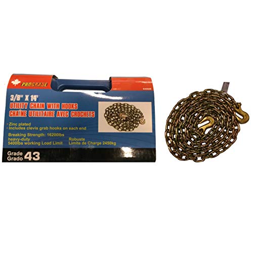 Prograde 3/8"x14" Utility Recovery Tow Chain Assembly, 5400lb Working Load, with Carry Case-0