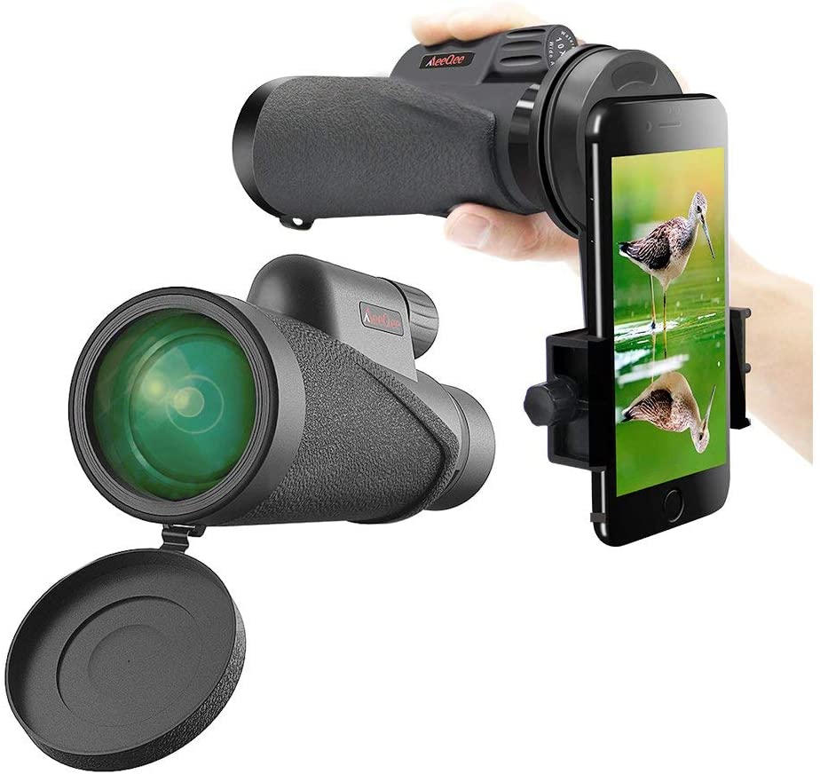 MeeQee 10X42 Dual Focus Monocular Telescope, Prism Film Optics, Tripod and Smartphone Eyepiece, Waterproof, Monocular Scope for Bird Watching/Hunting/Camping/Hiking/Golf/Concert/Surveillance-0