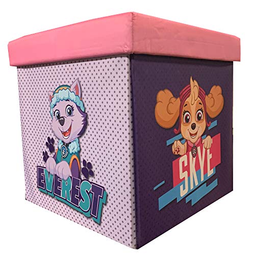 Paw Patrol Purple/Pink Storage Ottoman 15 Inch Toy Box-0
