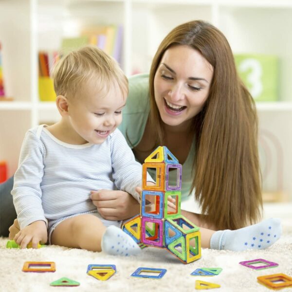 (109 PCS) Magnetic Building Blocks Educational Stacking Blocks Toddler Toys for Preschool Boys Girls Educational and Creative Imagination Development for Christmas-8912