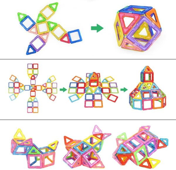 (109 PCS) Magnetic Building Blocks Educational Stacking Blocks Toddler Toys for Preschool Boys Girls Educational and Creative Imagination Development for Christmas-8911