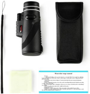 MeeQee 10X42 Dual Focus Monocular Telescope, Prism Film Optics, Tripod Capable, Waterproof, Monocular Scope for Bird Watching/Hunting/Camping/Hiking/Golf/Concert/Surveillance