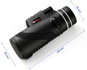 MeeQee 10X42 Dual Focus Monocular Telescope, Prism Film Optics, Tripod Capable, Waterproof, Monocular Scope for Bird Watching/Hunting/Camping/Hiking/Golf/Concert/Surveillance