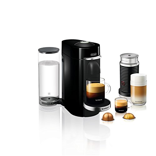 Nespresso VertuoPlus Deluxe Coffee and Espresso Machine by DeLonghi with Aeroccino Milk Frother - Black-0