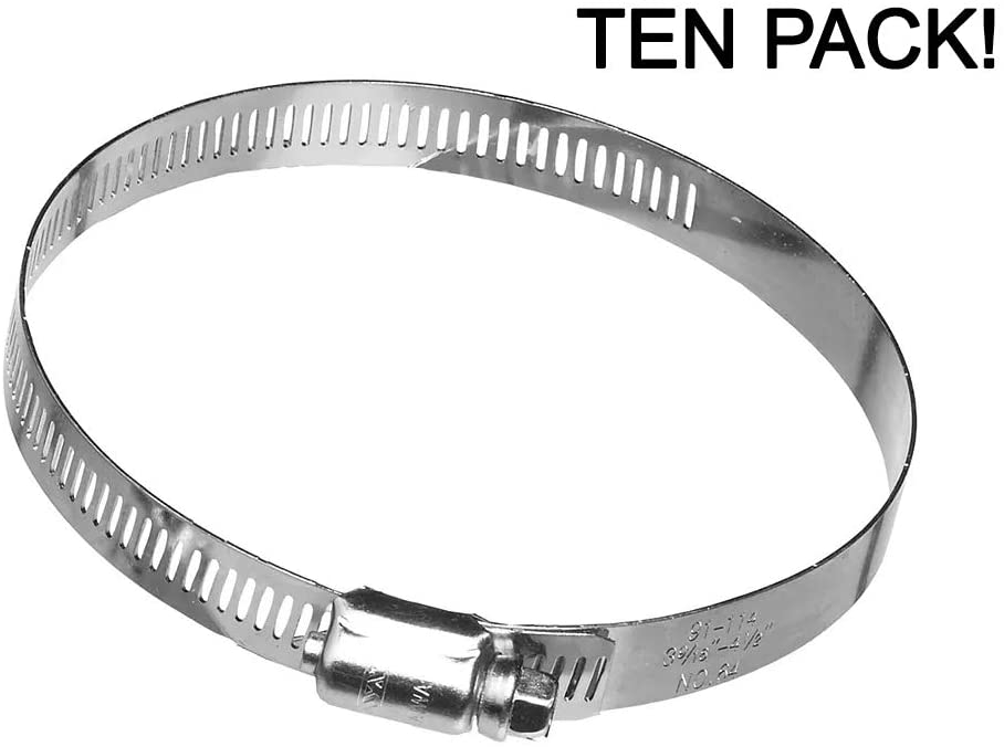 430 Stainless Steel Jumbo High Torque Hose Clamps 1/2” x 20” – 10 Pack-9392