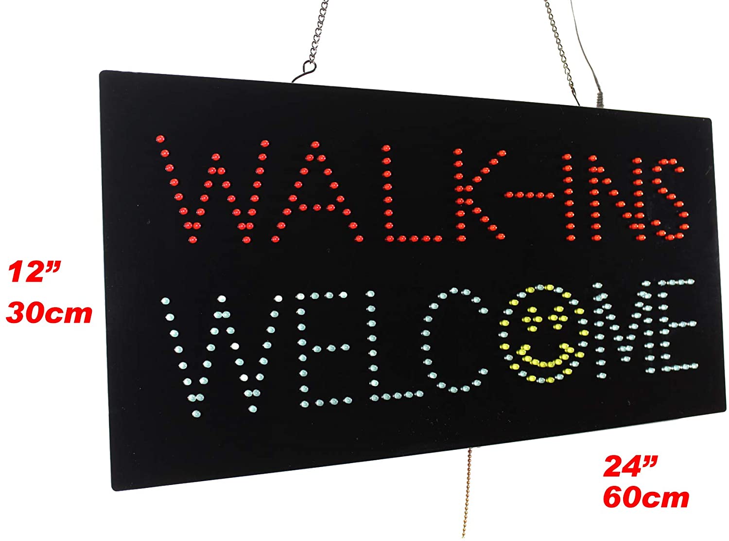 Walk-ins Welcome Sign, TOPKING Signage, LED Neon Open, Store, Window, Shop, Business, Display, Grand Opening Gift-10001