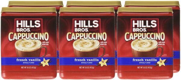 Hills Bros Cappuccino French Vanilla, 16 Ounce (Pack of 6)-0