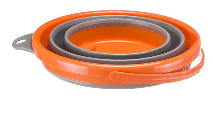 Collapsible 10 Liter/2.4 Gallon Silicon Bucket, BPA Free (Orange/Grey Color)-10154
