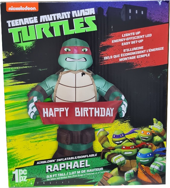 Teenage Mutant Ninja Turtles 3.5FT Tall Raphael Happy Birthday LED Inflatable-11479