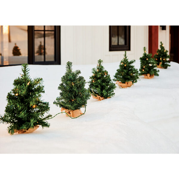 Creative Design Green Illuminated Christmas Tree Set - PVC - 10-in x 18-in - 6 Pack-11135