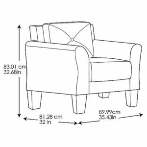 Hartford Microfiber Arm Chair With Curved Arms-11279