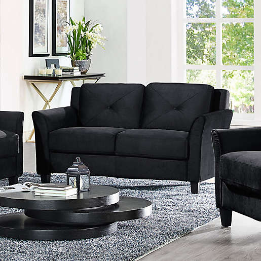 Hartford Microfiber 2 Seat Sofa With Curved Arms-11273