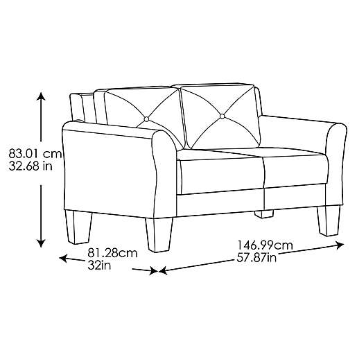 Hartford Microfiber 2 Seat Sofa With Curved Arms-11274