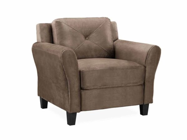 Hartford Microfiber Arm Chair With Curved Arms-11118
