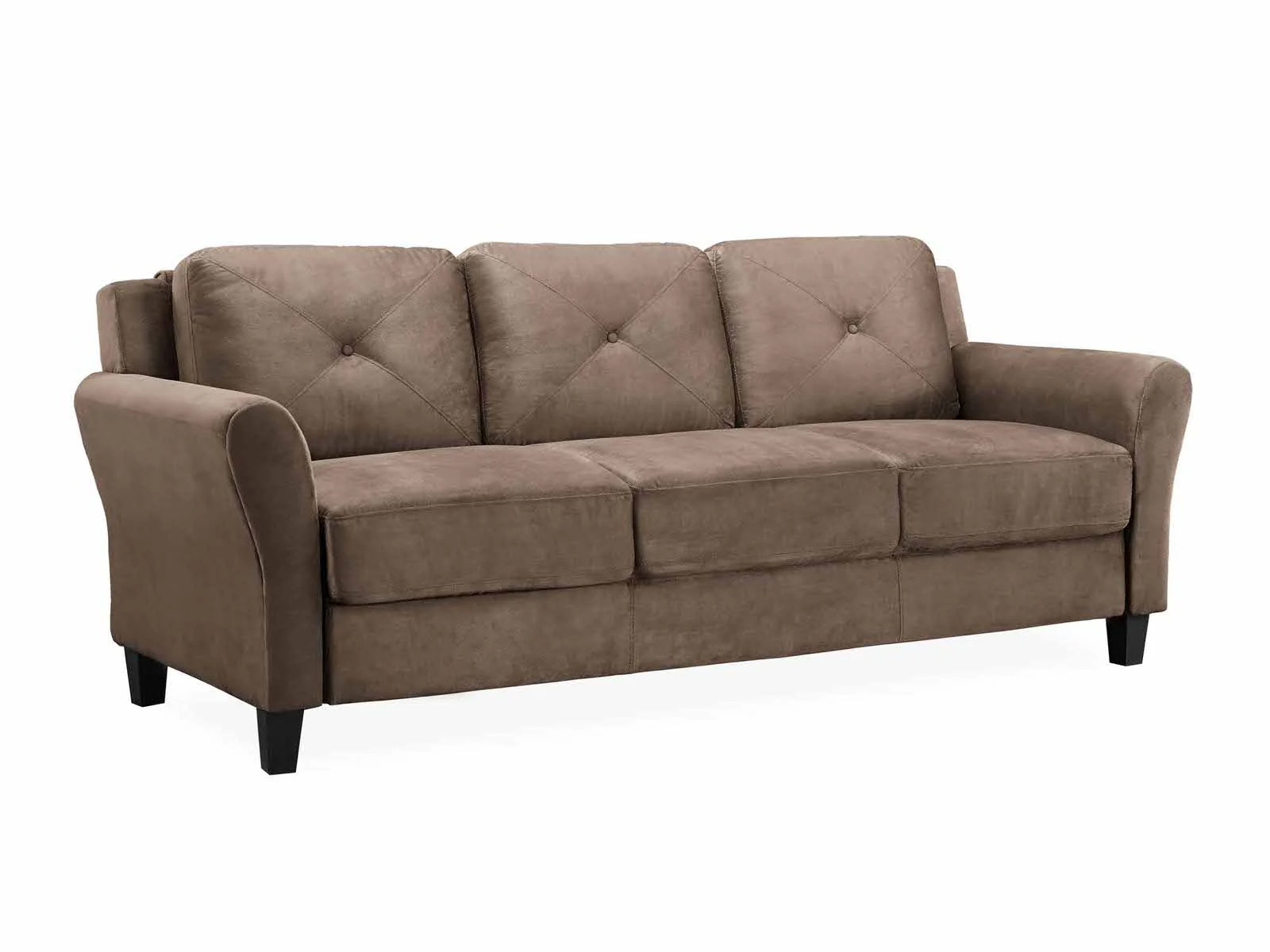 Hartford Microfiber 3 Seat Sofa With Curved Arms-0