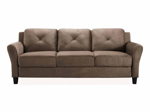 Hartford Microfiber 3 Seat Sofa With Curved Arms-11088