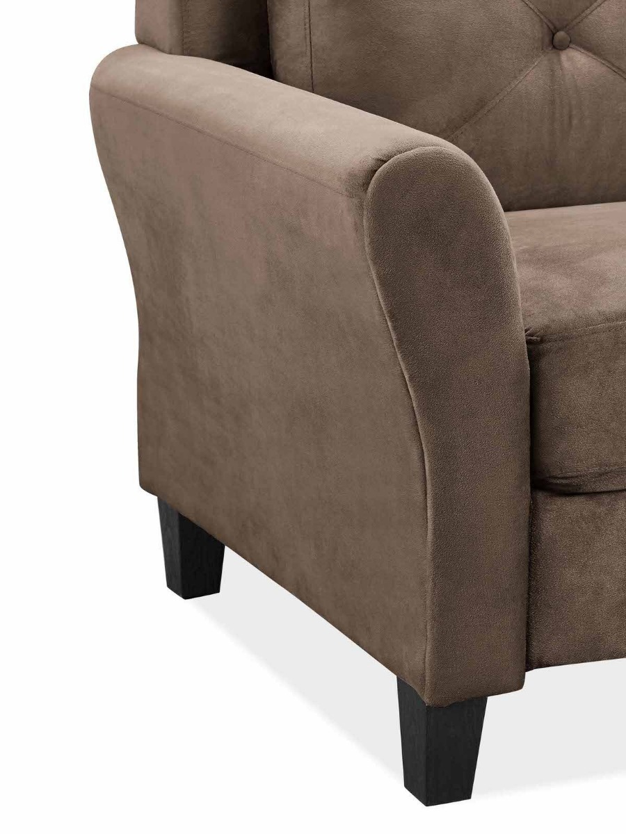 Hartford Microfiber Arm Chair With Curved Arms-11121